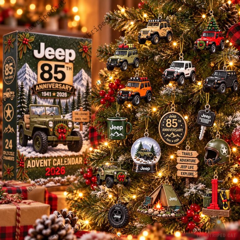 Jeep 85th Anniversary advent calendar and Christmas tree ornaments by TheStripedcat