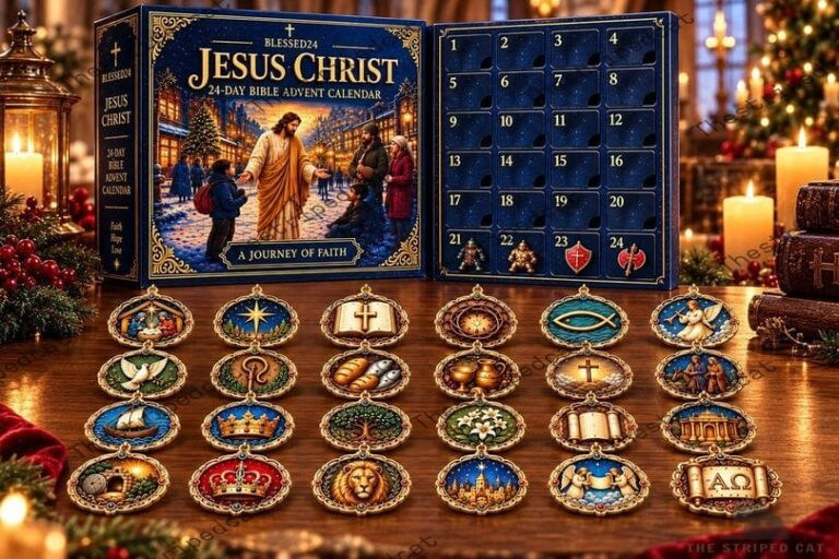 24-day Jesus Christ Bible advent calendar by TheStripedcat featuring decorative ornaments.