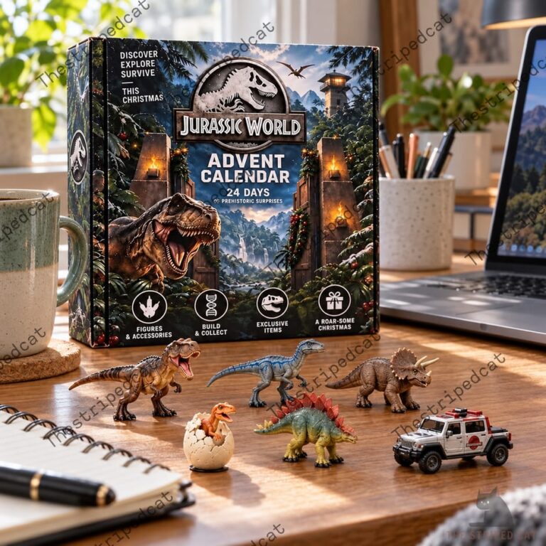 Jurassic World 24 Days Prehistoric Surprises Advent Calendar 2026 5 Jurassic World Advent Calendar with dinosaur figures at TheStripedcat