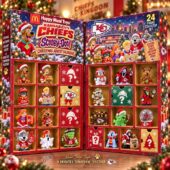 Kansas City Chiefs x Scooby-Doo Christmas advent calendar featuring 24 figures