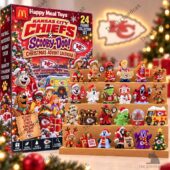 Kansas City Chiefs Scooby-Doo Christmas Advent Calendar with 24 figures