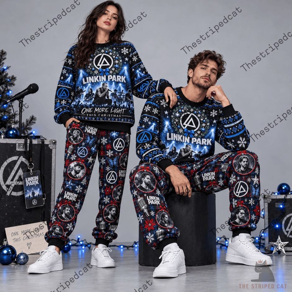 Linkin Park One More Light Christmas Sweater and Jogger Pants Set Linkin Park One More Light Christmas Sweater and Jogger Pants Set