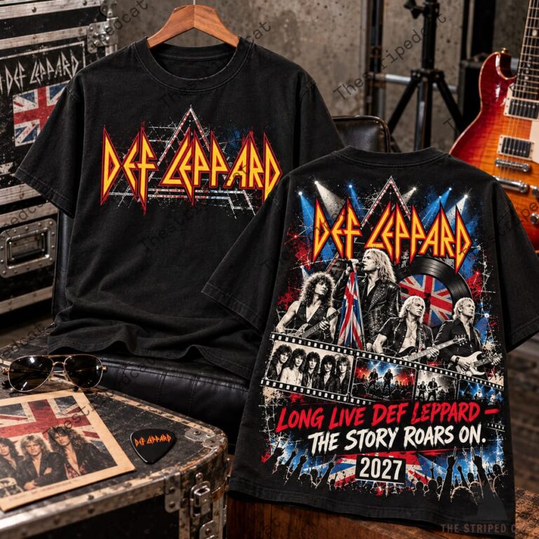 Long Live Def Leppard The Story Roars On 2027 Shirt 4 Def Leppard 2027 graphic band t-shirt