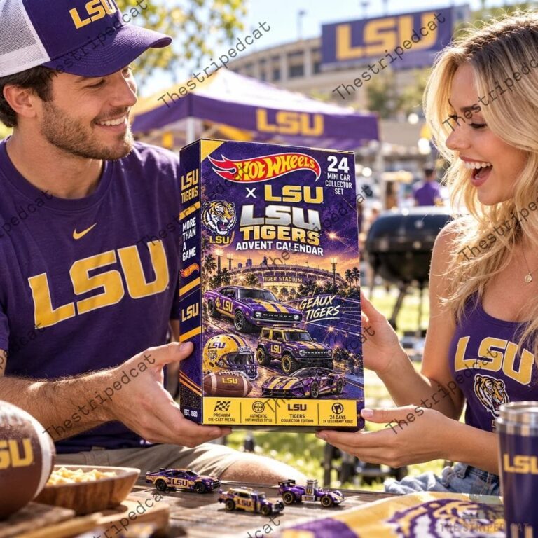 LSU Tigers 24 Mini Car Collector Advent Calendar 2026 3 Couple opening LSU Tigers Hot Wheels advent calendar from TheStripedcat