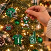 Marshall Thundering Herd college football ornaments on a Christmas tree