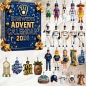 Milwaukee Brewers Advent Calendar 2026 1 Milwaukee Brewers 2026 advent calendar featuring MLB player and team themed ornaments