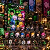 Monster Energy x Hunter x Hunter 2026 Advent Calendar featuring collectible anime character keychains.