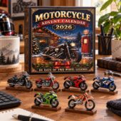 Motorcycle 2026 advent calendar with miniature bike collectibles