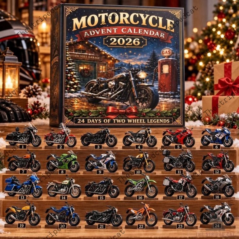 2026 Motorcycle Advent Calendar with 24 miniature toy bikes