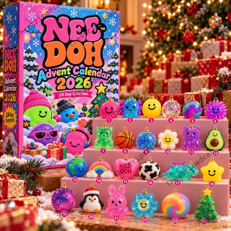 Nee-Doh 2026 Advent Calendar with 24 mini sensory toys displayed by TheStripedcat