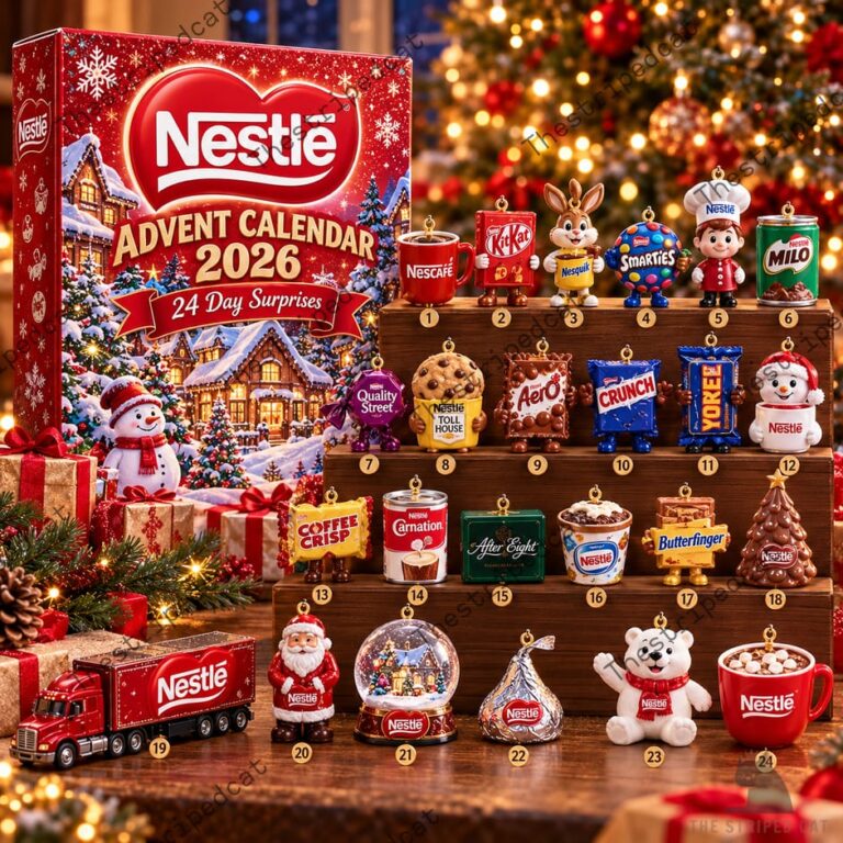 Nestle 2026 Advent Calendar with 24 collectible brand ornaments from TheStripedcat