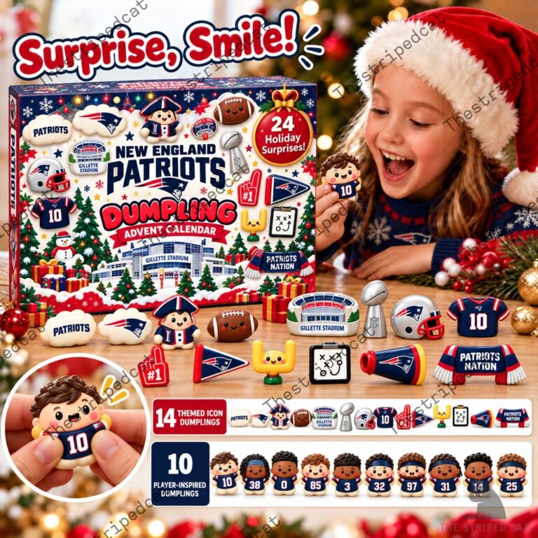 New England Patriots NFL dumpling advent calendar with 24 holiday surprises