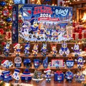 New York Rangers Bluey Advent Calendar 2026 3 Bluey and New York Rangers 2026 advent calendar with miniature hockey figures and accessories.