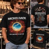 Nickelback Everything Under The Sun Tour graphic t-shirt featuring band and concert dates