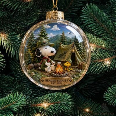 Peanuts Snoopy Beagle Scouts Est 1974 Christmas Ornament