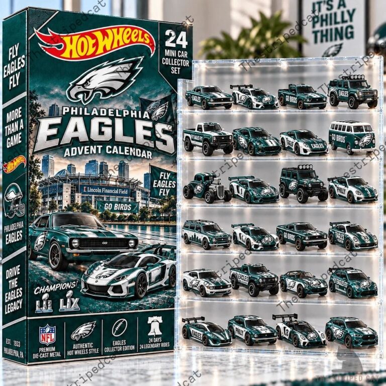 Philadelphia Eagles Hot Wheels Advent Calendar with 24 mini die-cast collector cars