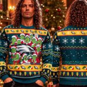 Philadelphia Eagles Christmas sweater featuring Grinch characters