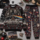 Pink Floyd themed Christmas sweater and lounge pants matching set from TheStripedcat