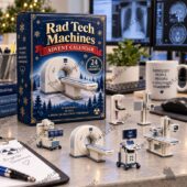Rad Tech Machines Advent Calendar featuring medical imaging equipment ornaments.