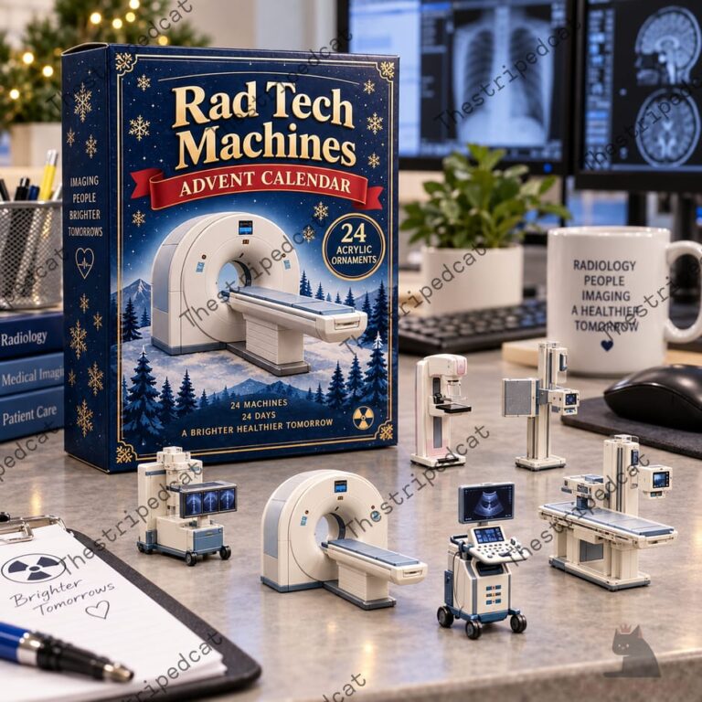 Rad Tech Machines Advent Calendar featuring medical imaging equipment ornaments.