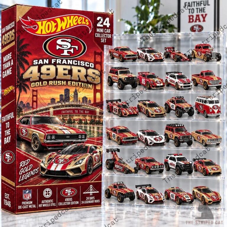 San Francisco 49ers Mini Car Advent Calendar 2026 2 San Francisco 49ers Hot Wheels 24-piece die-cast car collector set from TheStripedcat.