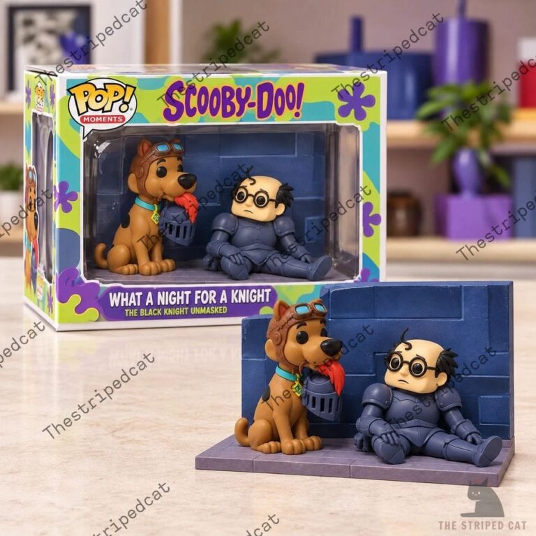 Scooby-Doo and Black Knight Unmasked figures in a display set by TheStripedcat