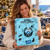 Woman holding a Scuba Advent Calendar by TheStripedcat