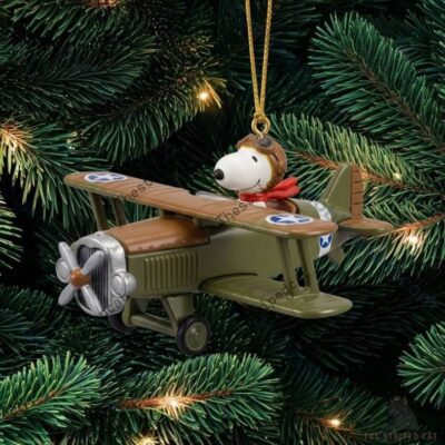 Snoopy Flying Ace Fighter Biplane Christmas Ornament