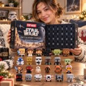 Woman holding a Pop Mart Star Wars Pop Cube Advent Calendar with 24 mini figures