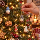Studio Ghibli character Christmas tree ornaments featuring Totoro and friends by TheStripedcat.