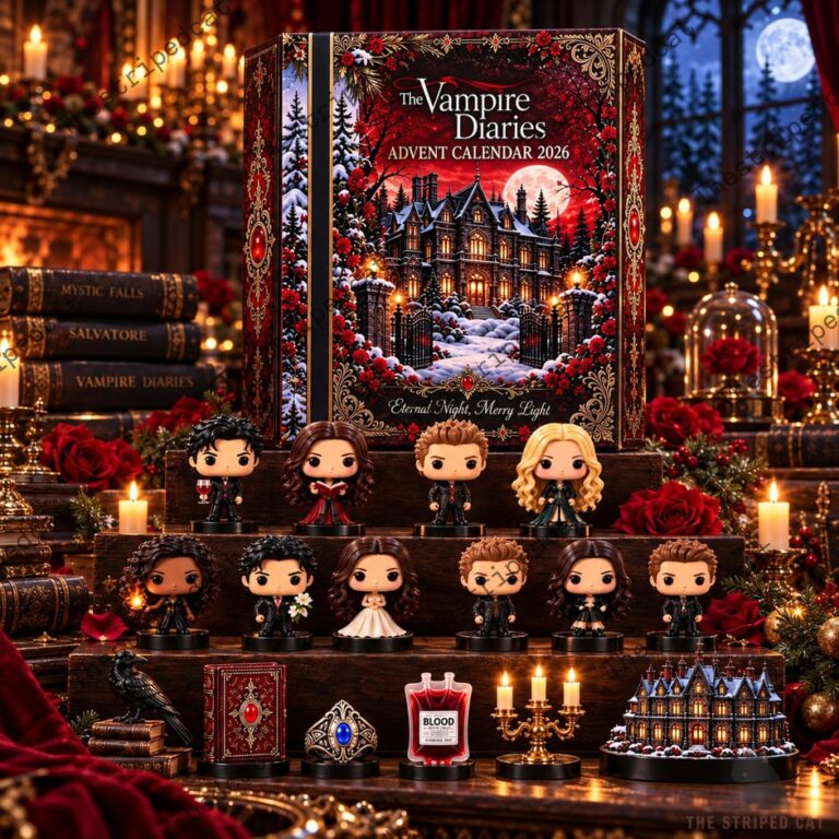 The Vampire Diaries 2026 advent calendar set with character figures.