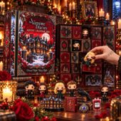 The Vampire Diaries 2026 advent calendar with miniature character figures and themed accessories.