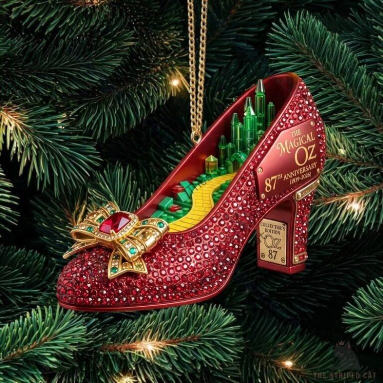 Wizard of Oz ruby slipper 87th anniversary Christmas tree ornament