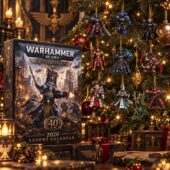 Warhammer 40,000 40th Anniversary 2026 Advent Calendar with miniature ornaments
