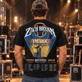 Man wearing a black Zach Bryan The YM&ODC Tour concert t-shirt from TheStripedcat